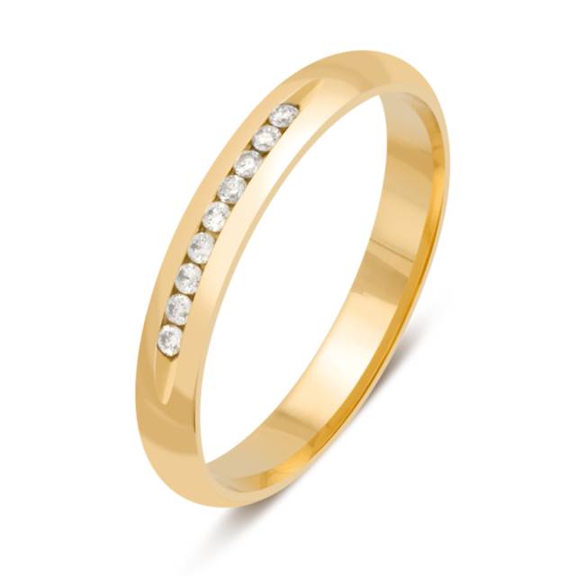 Обручальное кольцо с бриллиантами из желтого золота (013279)