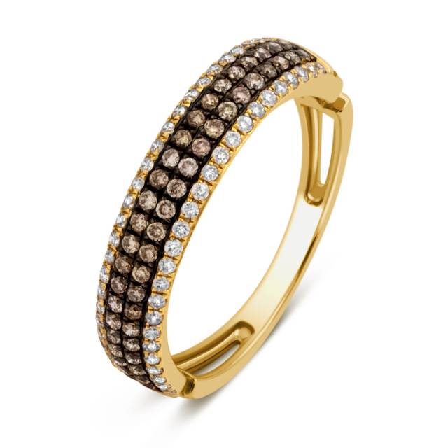 Кольцо из жёлтого золота с бриллиантами (012805)