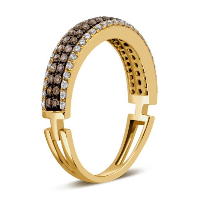 Кольцо из жёлтого золота с бриллиантами (012805)