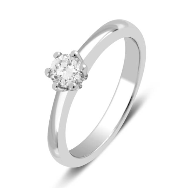 Помолвочное кольцо из белого золота с бриллиантом (029033)