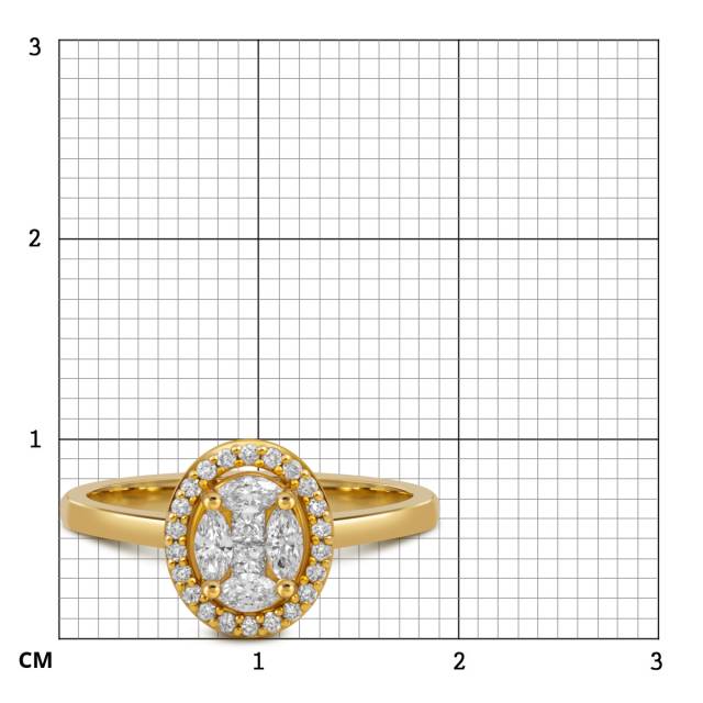 Кольцо из жёлтого золота с бриллиантами (054184)