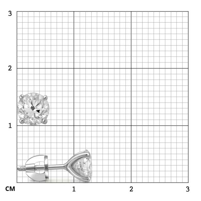 Серьги пусеты из платины с бриллиантами (054775)