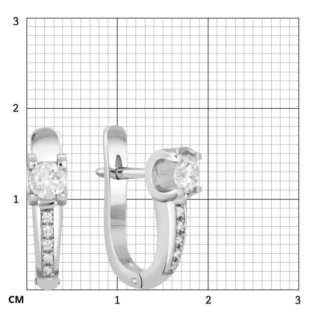 Серьги из белого золота с бриллиантами (039832)