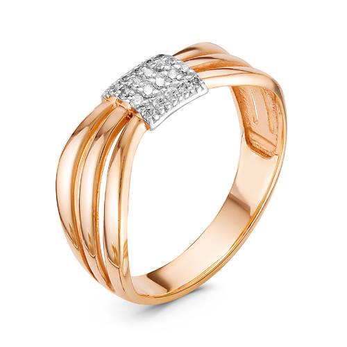 Кольцо из комбинированного золота с бриллиантами (043833)