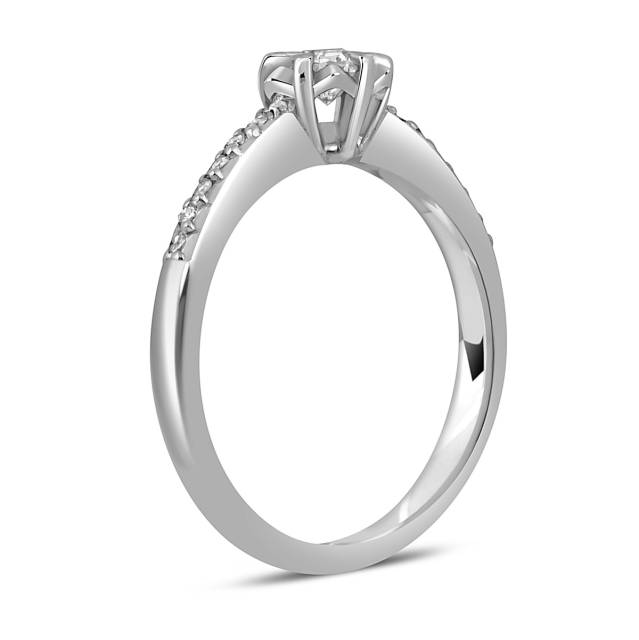 Помолвочное кольцо из белого золота с бриллиантами (048515)