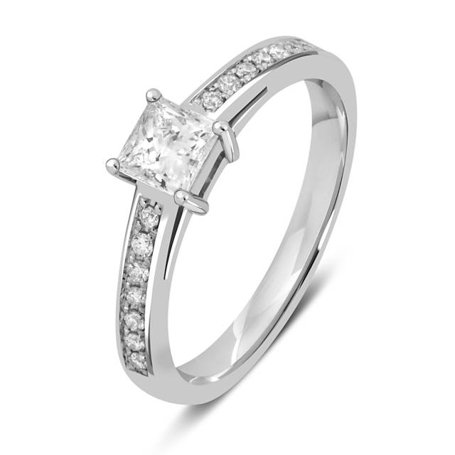 Помолвочное кольцо из белого золота с бриллиантами (046478)