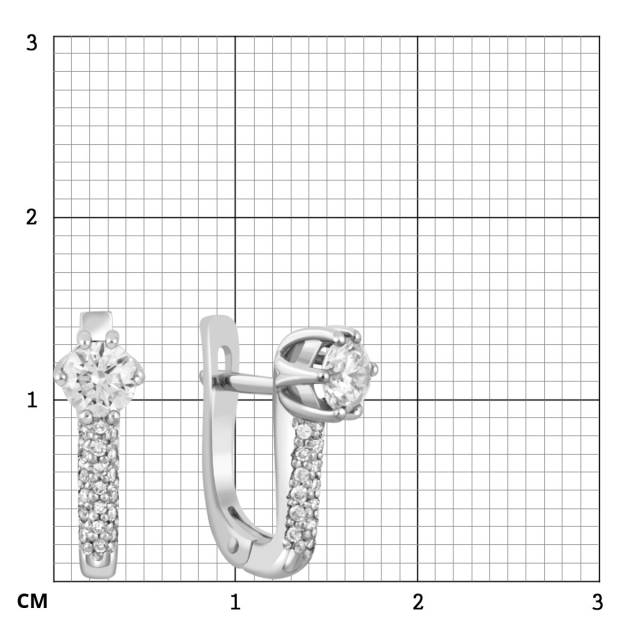 Серьги из платины с бриллиантами (046314)