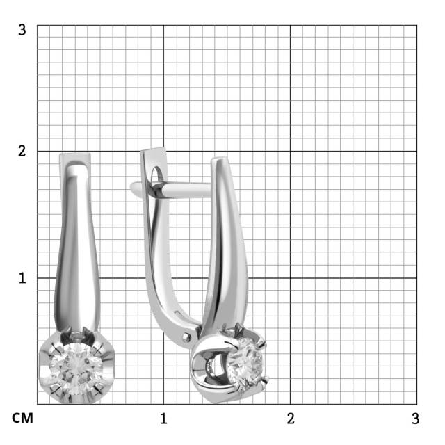 Серьги из белого золота с бриллиантами (029039)