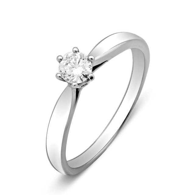 Помолвочное кольцо из платины с бриллиантом (014991)
