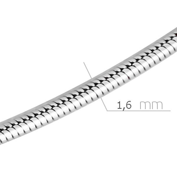 Цепь автомат из белого золота, плетение Снейк (051945)