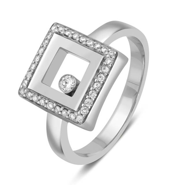 Кольцо из белого золота с бриллиантами (043010)