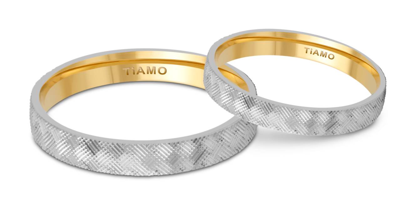 Обручальное кольцо из комбинированного золота Tiamo (041072)