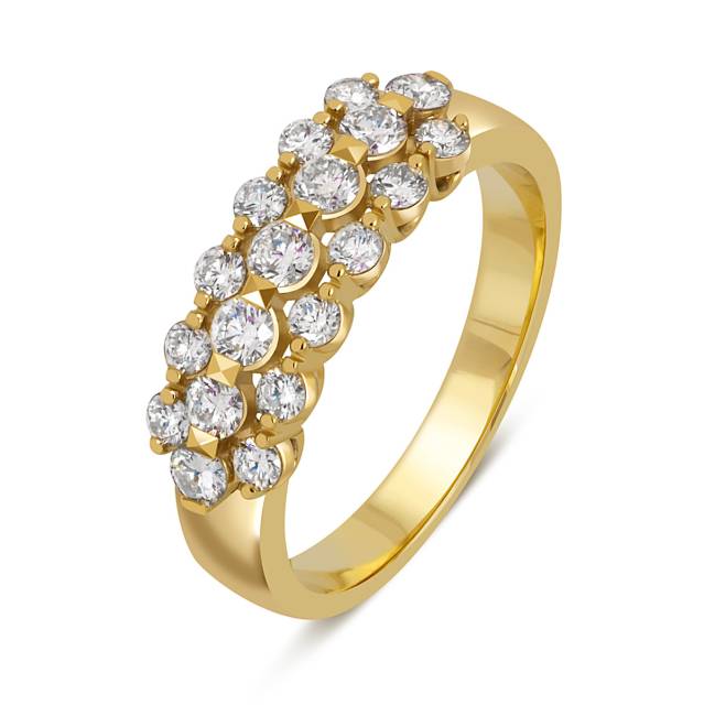 Кольцо из жёлтого золота с бриллиантами (052937)