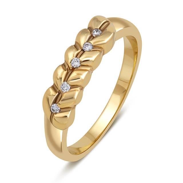 Кольцо из жёлтого золота с бриллиантами (019422)