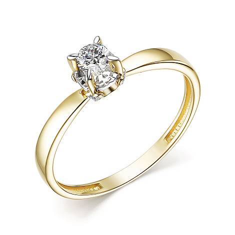 Помолвочное кольцо из жёлтого золота с бриллиантами (053688)