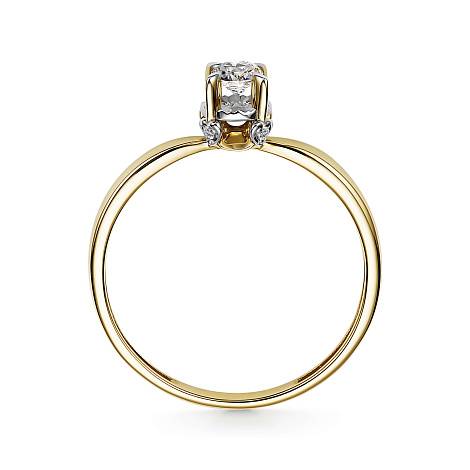 Помолвочное кольцо из жёлтого золота с бриллиантами (053688)