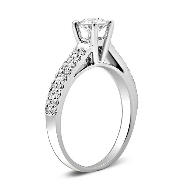Помолвочное кольцо из белого золота с бриллиантами (038838)