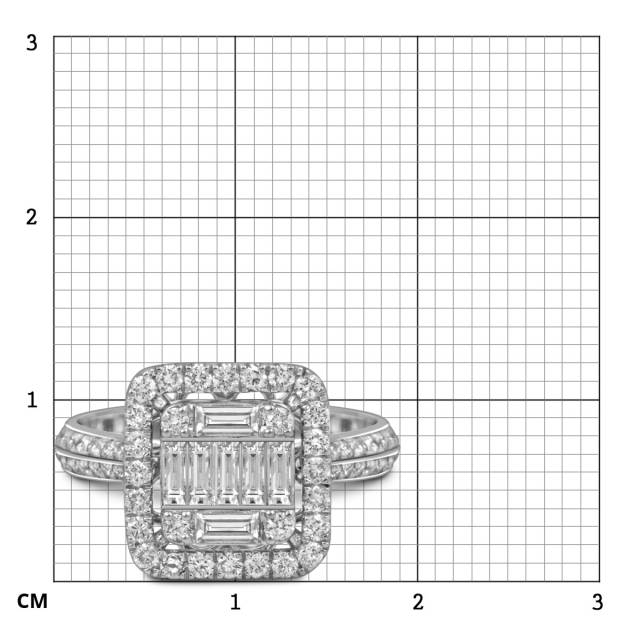 Кольцо из белого золота с бриллиантами (054400)