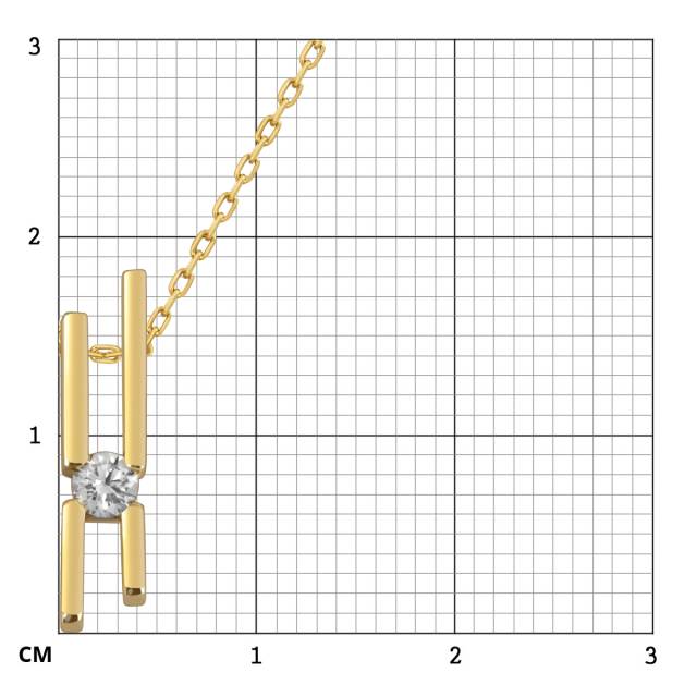 Колье из жёлтого золота с бриллиантом (054492)
