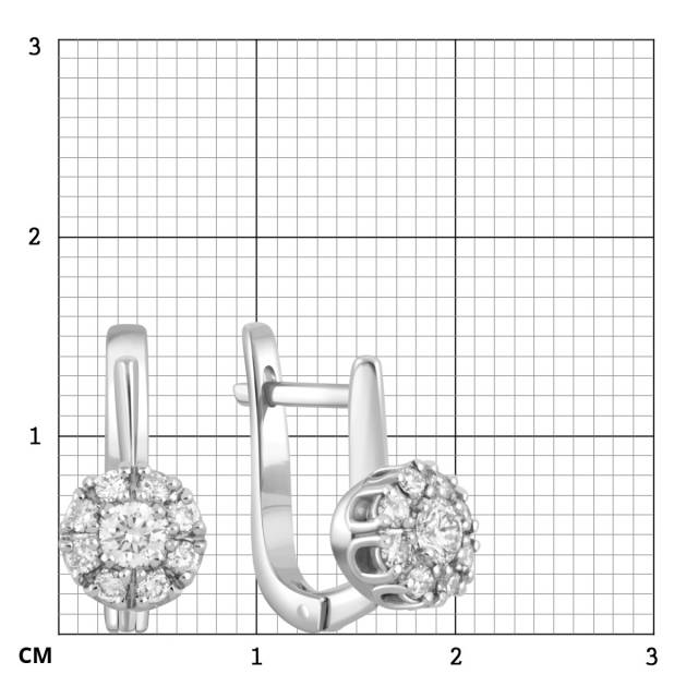 Серьги из платины с бриллиантами (048358)