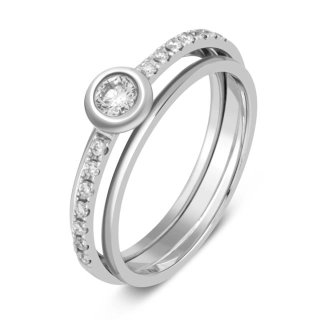 Кольцо из белого золота с бриллиантами (030879)