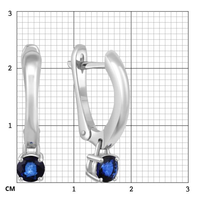 Серьги из белого золота с сапфирами (049438)