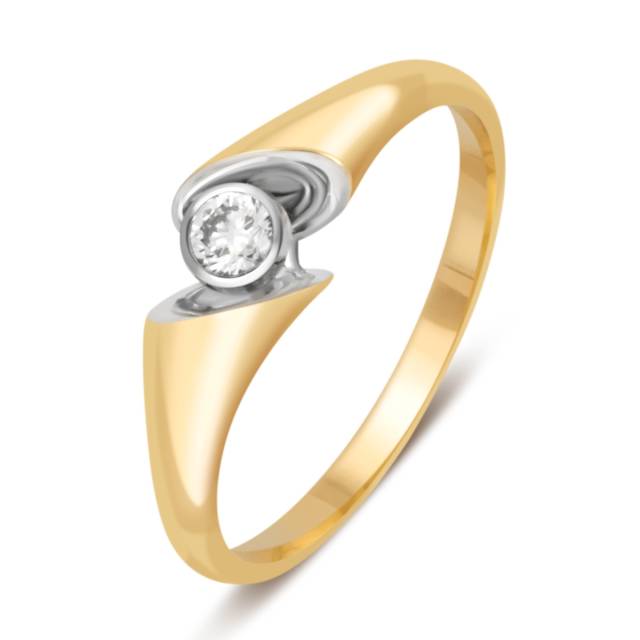 Помолвочное кольцо из жёлтого золота с бриллиантом (039791)