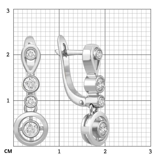 Серьги из белого золота с бриллиантами (048894)