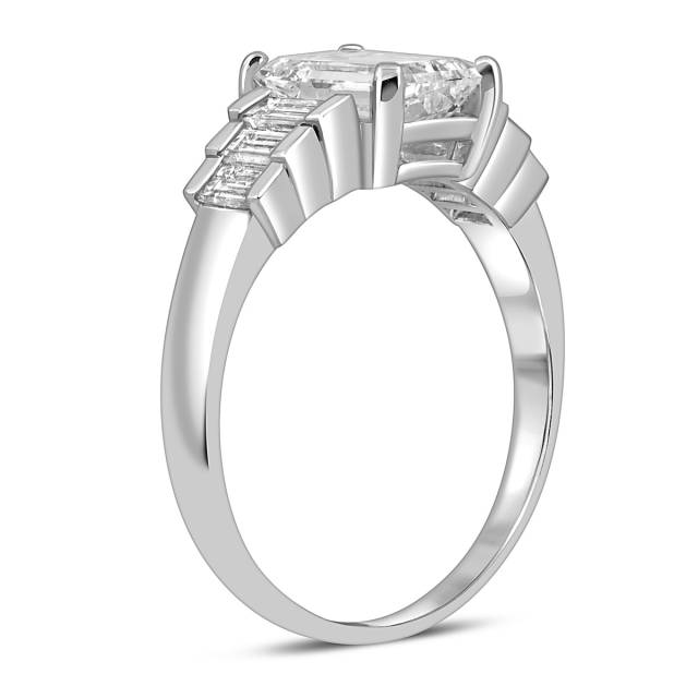Помолвочное кольцо из платины с бриллиантами (055735)