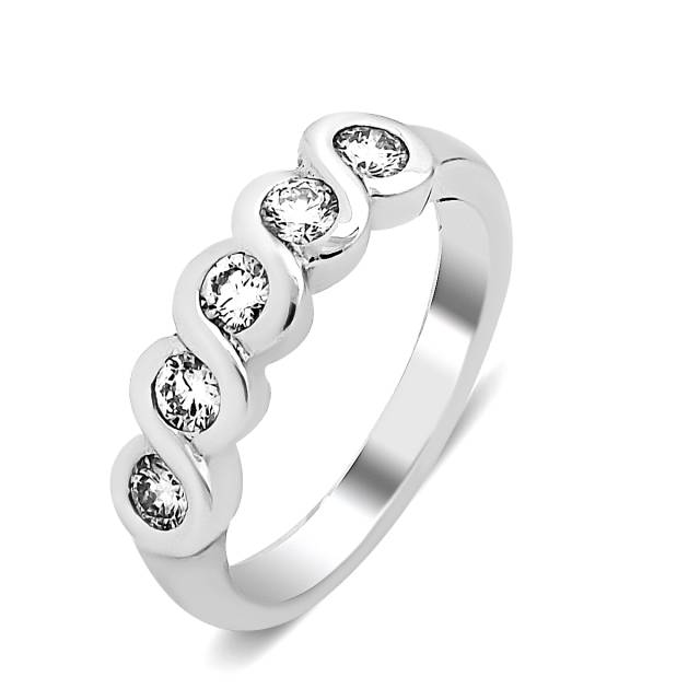 Кольцо из белого золота с бриллиантами (019950)