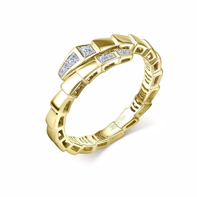 Кольцо из жёлтого золота с бриллиантами (058836)
