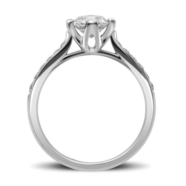 Помолвочное  кольцо из белого золота с бриллиантами (049579)