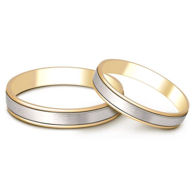 Обручальное кольцо из комбинированного золота (000210)
