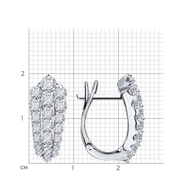 Серьги из белого золота с бриллиантами (052965)