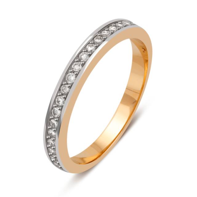 Обручальное кольцо из комбинированного золота с бриллиантами (036226)