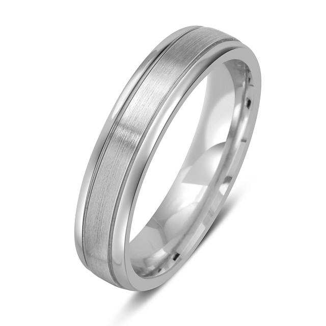 Обручальное кольцо из белого золота (023757)