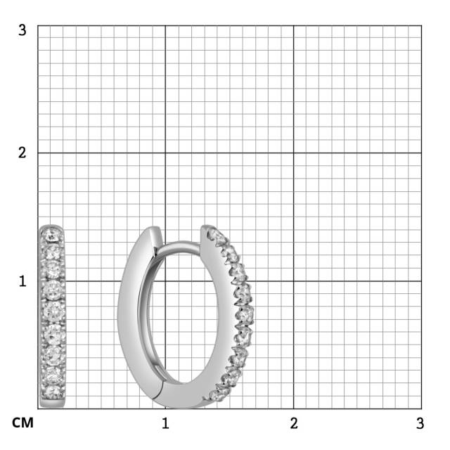 Серьги конго из белого золота с бриллиантами "Crivelli" (049108)