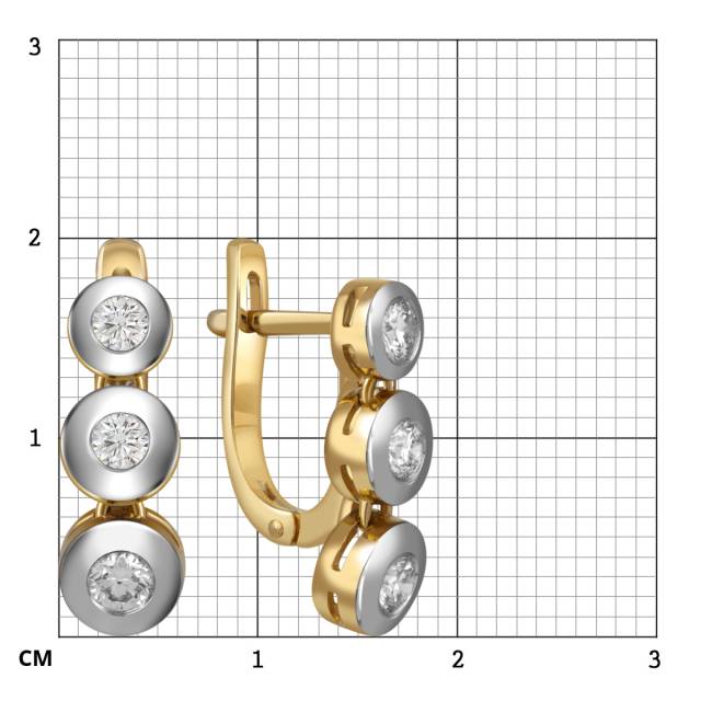 Серьги из жёлтого золота с бриллиантами (054433)