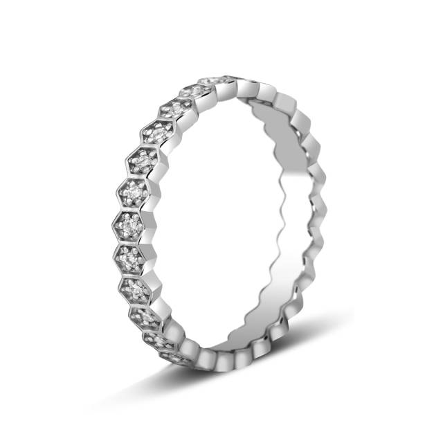 Кольцо из белого золота с бриллиантами (048831)