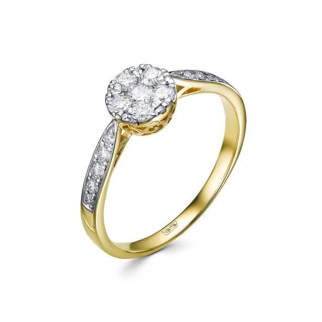 Кольцо из жёлтого золота с бриллиантами (054727)