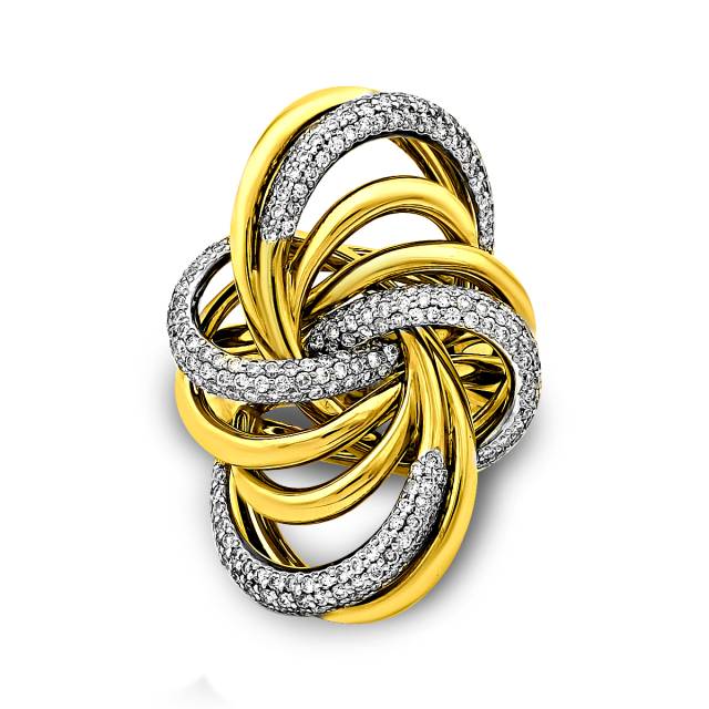 Кольцо из комбинированного золота с бриллиантами (025815)