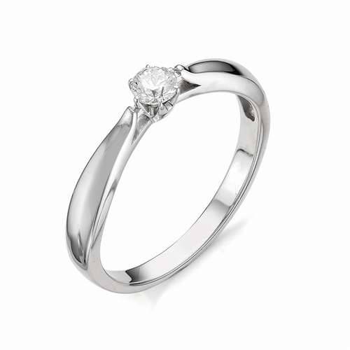 Помолвочное кольцо из белого золота с бриллиантом (031305)