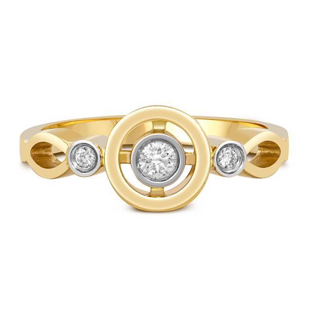 Кольцо из жёлтого золота с бриллиантами (048896)