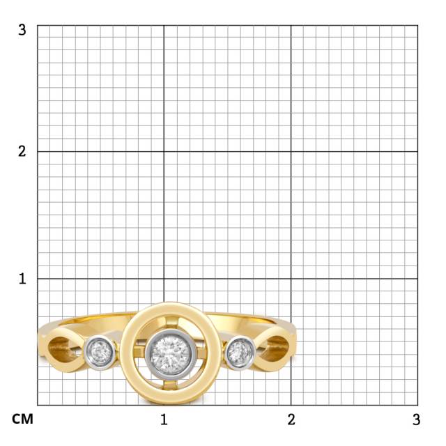Кольцо из жёлтого золота с бриллиантами (048896)