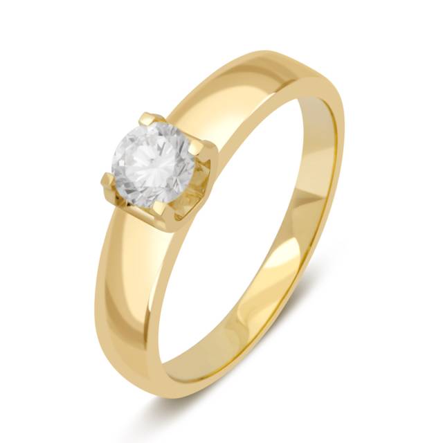Помолвочное кольцо из жёлтого золота с бриллиантом (049650)