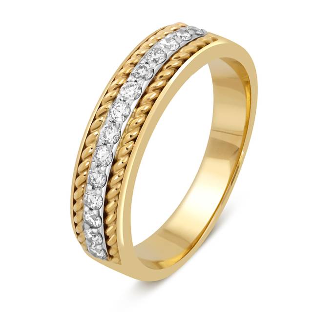 Кольцо из жёлтого золота с бриллиантами (047635)