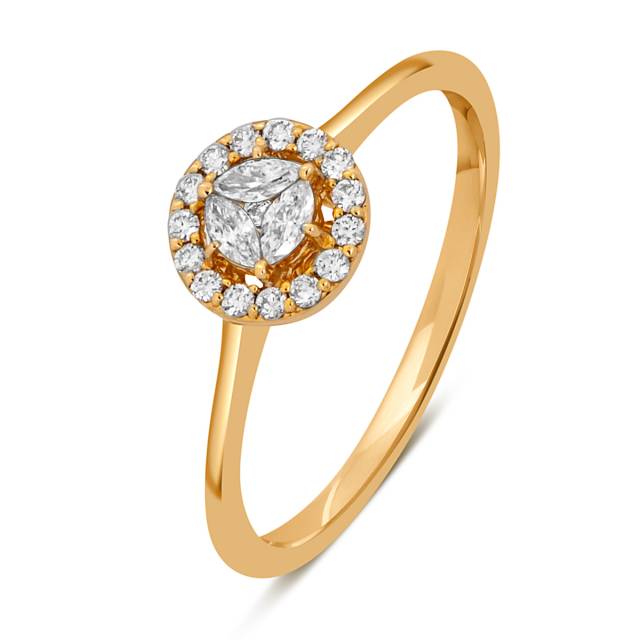 Кольцо из жёлтого золота с бриллиантами (048478)