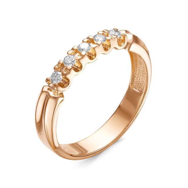 Кольцо из красного золота с бриллиантами (050008)