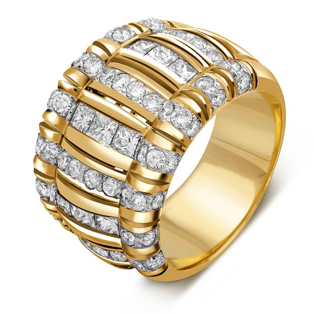Кольцо из жёлтого золота с бриллиантами (025464)