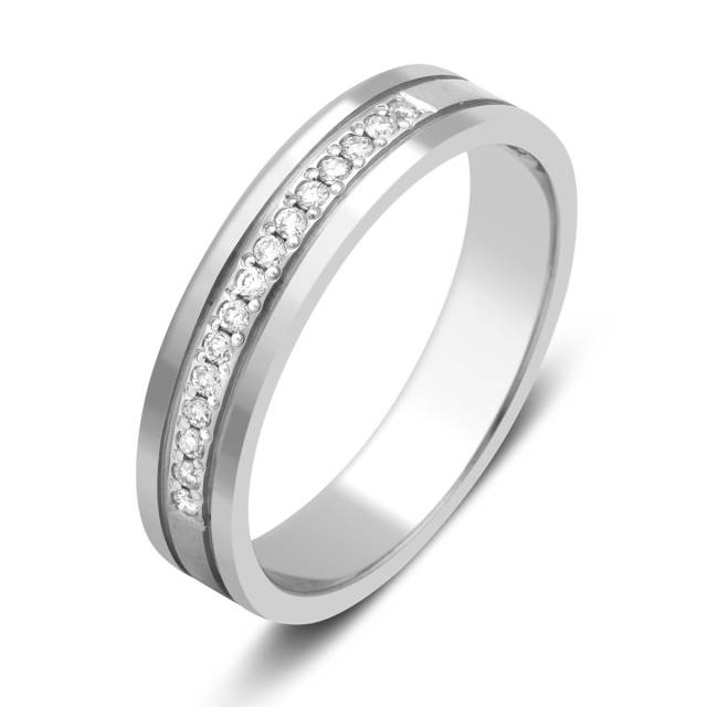 Обручальное кольцо из белого золота с бриллиантами (026099)